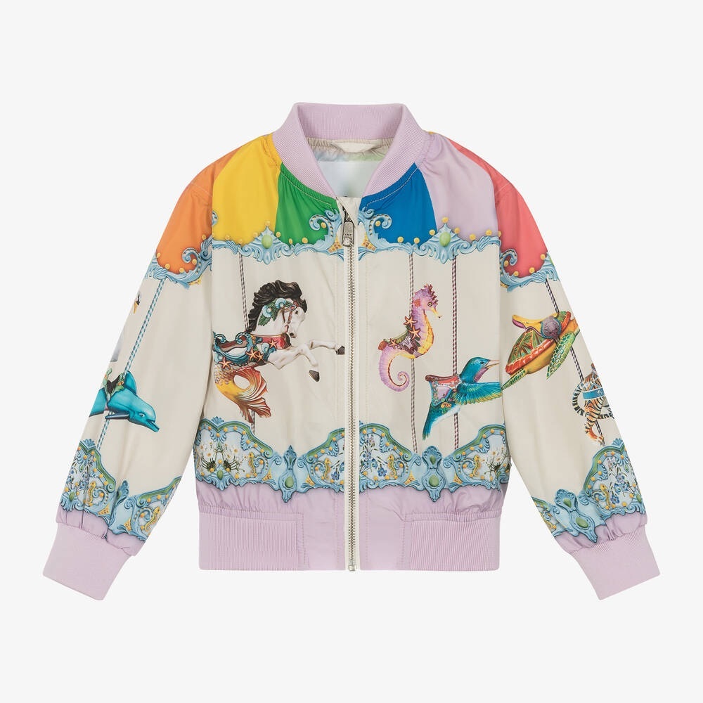 Molo Colorful Carousel Print Bomber Jacket